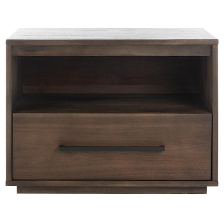 Safavieh Mallory 1 Drawer Nightstand, Dark Chocolate SFV7200A